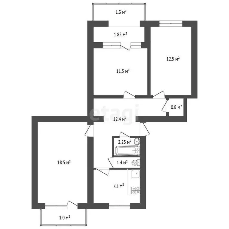 3-комнатная квартира: Севастополь, Балаклава, Строительная улица, 45 ... - Фото 0