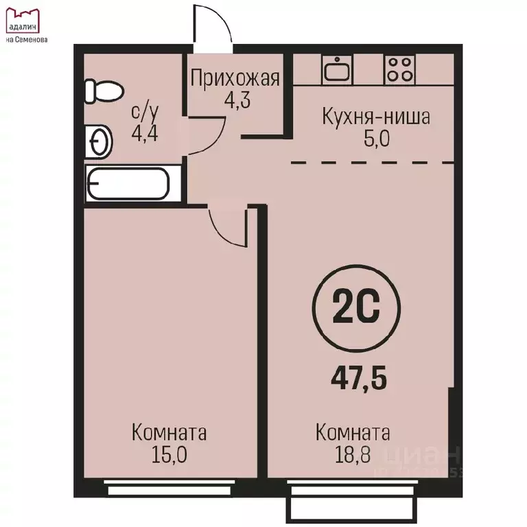 2-к кв. Алтайский край, Барнаул ул. Имени В.Т. Христенко, 2к4 (47.5 м) - Фото 0