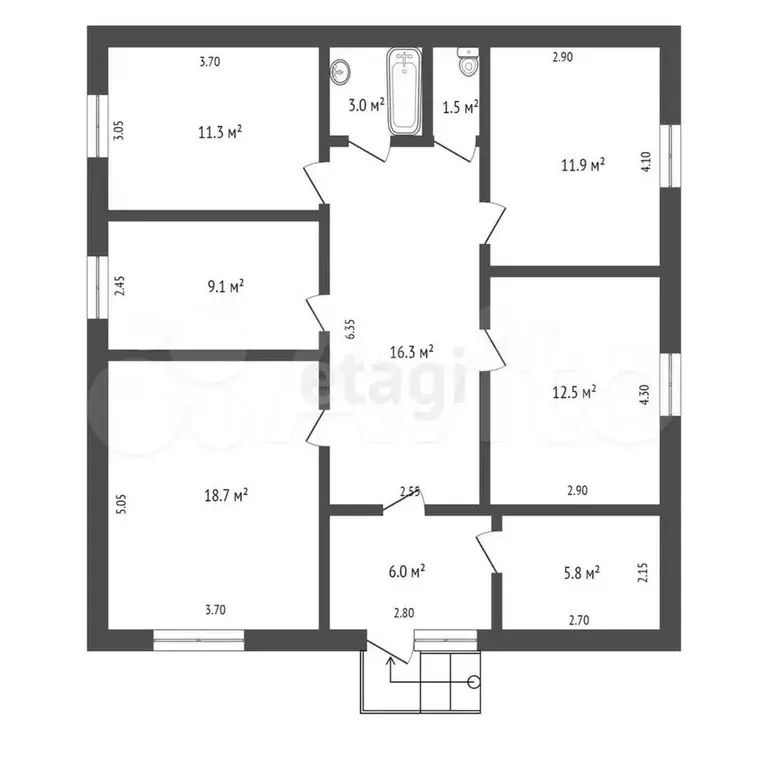 4-к. квартира, 84,3 м, 1/1 эт. - Фото 1