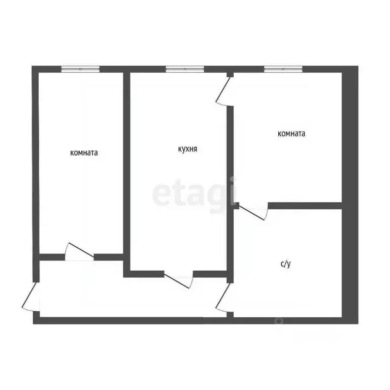 2-к кв. Курганская область, Курган ул. Красина, 71 (57.8 м) - Фото 1