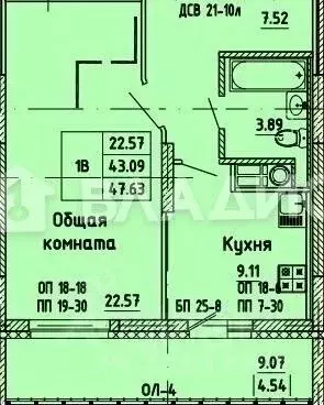 1-к кв. Марий Эл, Йошкар-Ола проезд Прибрежный, 16 (48.0 м) - Фото 2