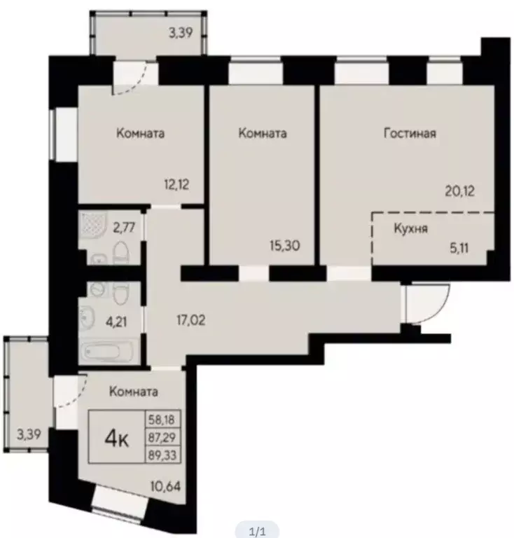Продаётся 3-к квартира, 89.3 м - Фото 0