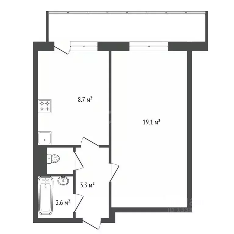 1-к кв. Красноярский край, Красноярск Судостроительная ул., 145 (34.8 ... - Фото 2
