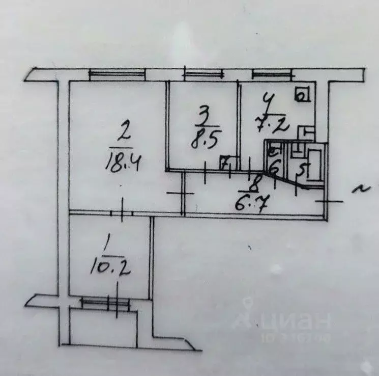 3-к кв. Московская область, Люберцы ул. Митрофанова, 17 (56.0 м) - Фото 2