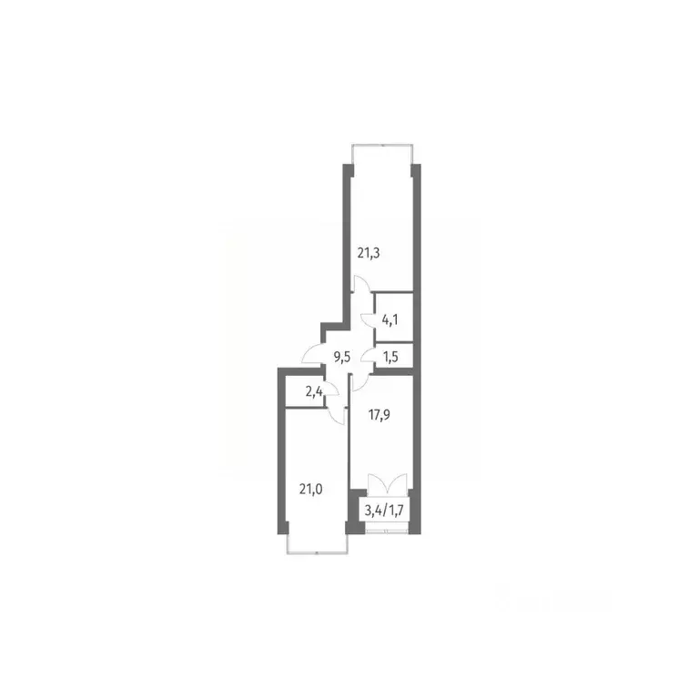 2-к кв. Санкт-Петербург ул. Академика Константинова, 1к1 (79.1 м) - Фото 0