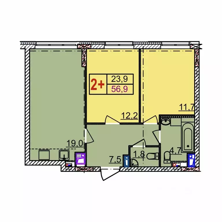 2-к кв. Нижегородская область, Нижний Новгород Квартет жилой комплекс ... - Фото 0