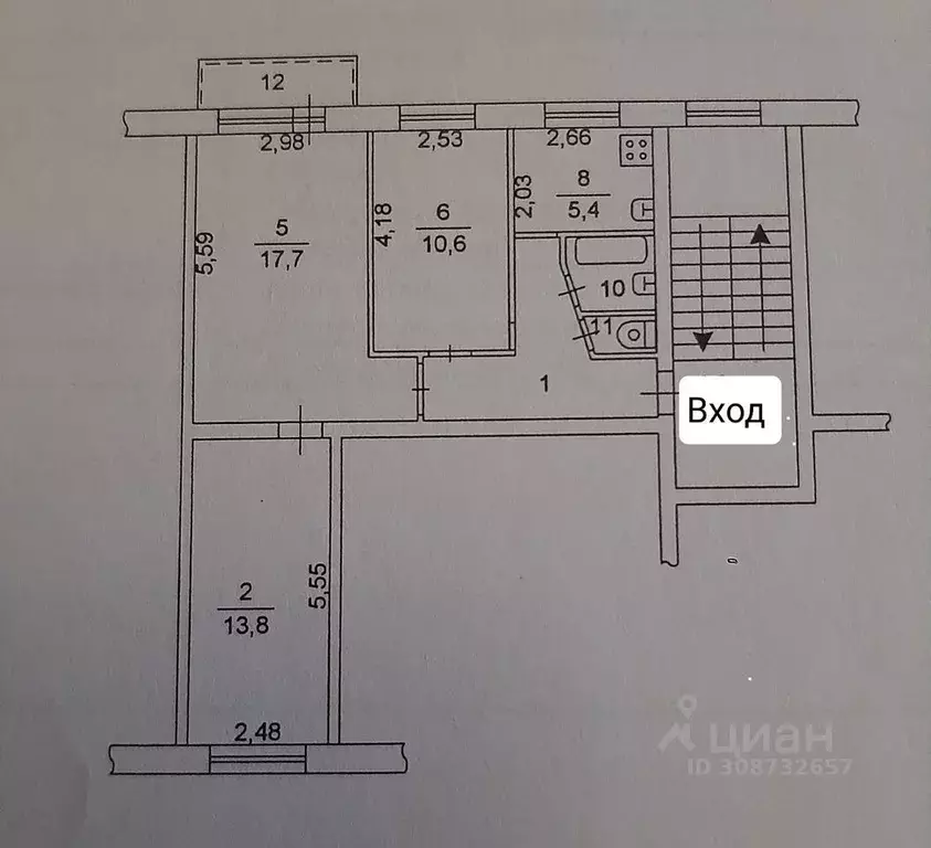 3-к кв. Челябинская область, Челябинск ул. 2-я Эльтонская, 20 (58.0 м) - Фото 0