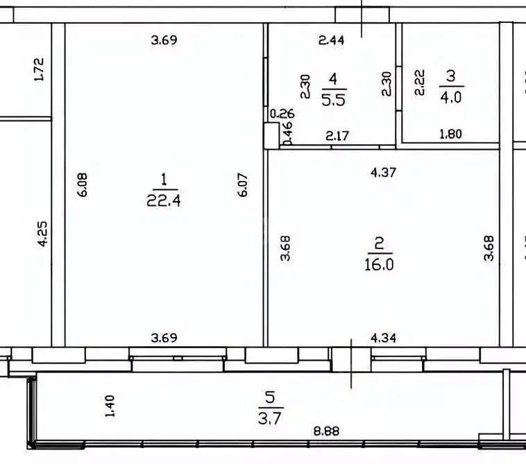 1-к кв. Татарстан, Казань проезд Юнуса Ахметзянова, 8 (47.9 м) - Фото 2
