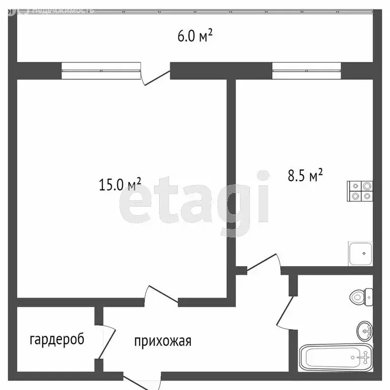1-комнатная квартира: Череповец, Архангельская улица, 19 (30.7 м) - Фото 0