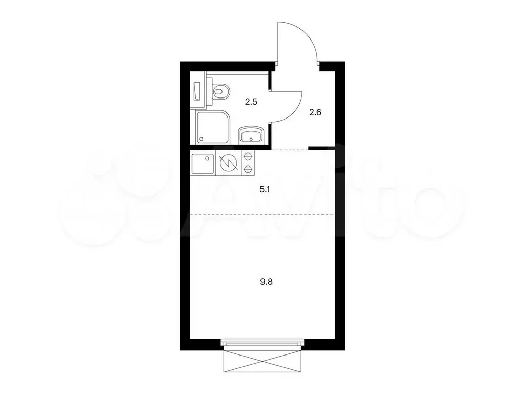 Квартира-студия, 20 м, 30/33 эт. - Фото 0