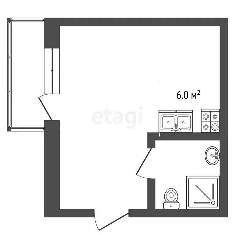 Квартира-студия: Петрозаводск, улица Чкалова, 40 (29 м) - Фото 1