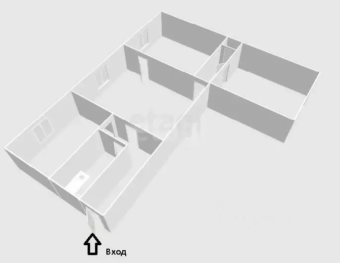 3-к кв. Сахалинская область, Южно-Сахалинск Фабричная ул., 20 (54.8 м) - Фото 2
