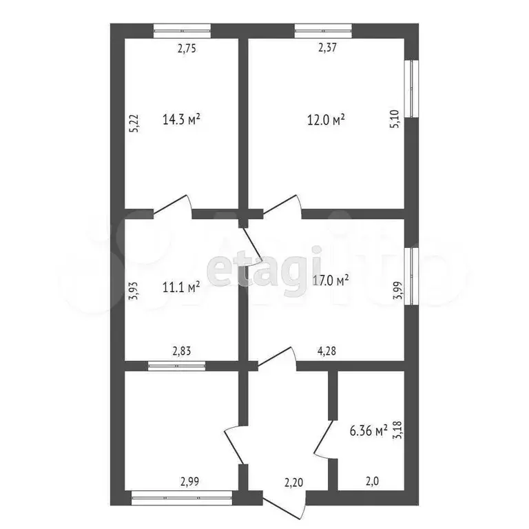 4-к. квартира, 85,3 м, 1/1 эт. - Фото 0