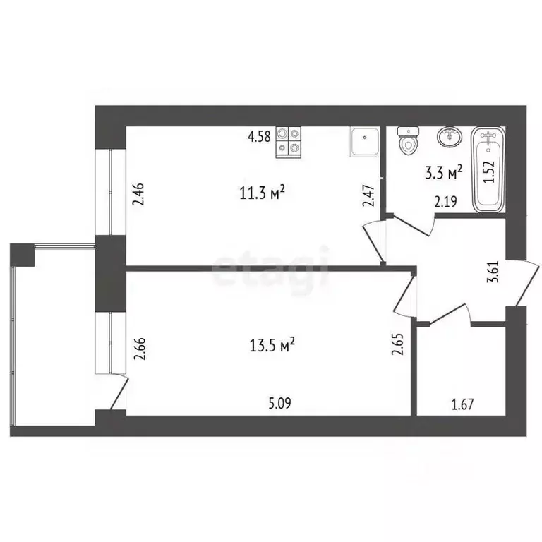 1-к кв. Вологодская область, Вологда Осановский проезд, 33 (37.4 м) - Фото 2