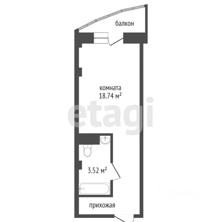 Студия Красноярский край, Красноярск Ленинградская ул., 6 (22.3 м) - Фото 1