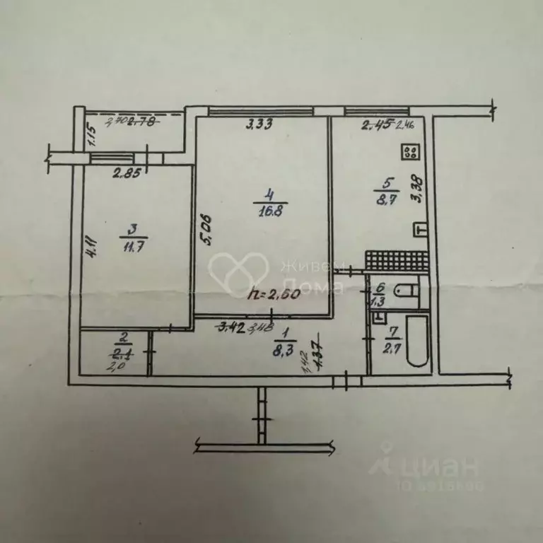 2-к кв. Волгоградская область, Волгоград Библиотечная ул., 8 (51.5 м) - Фото 2