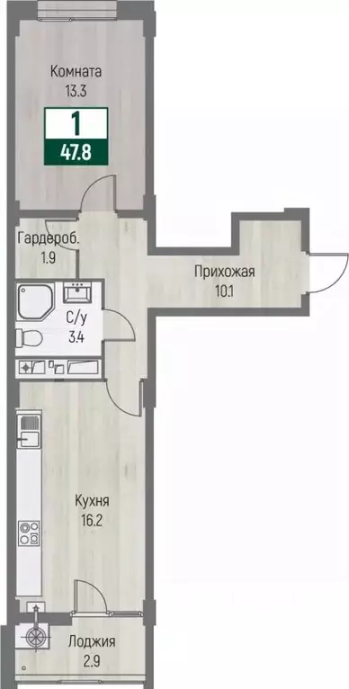 1-к кв. Ставропольский край, Ставрополь №31 мкр, Дубровский жилой ... - Фото 1