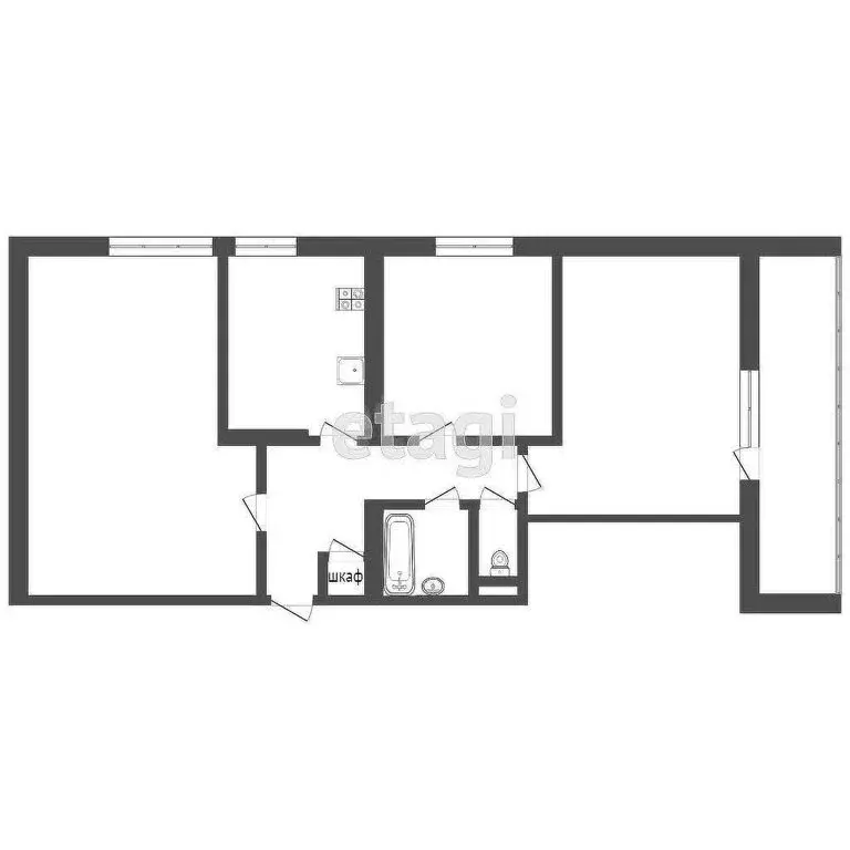 1к в 3-комнатной квартире (14.5 м) - Фото 0