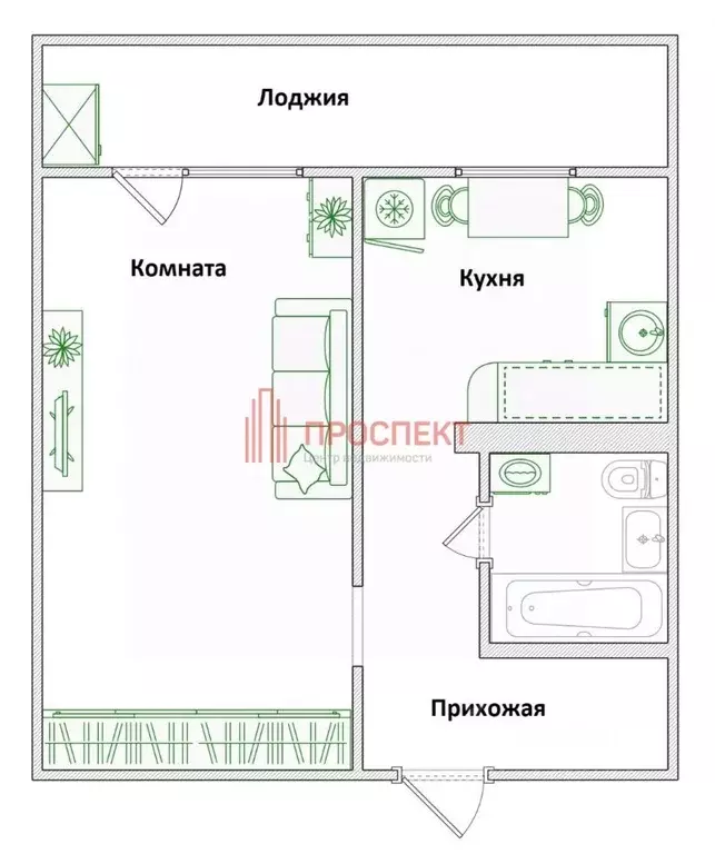 1-к кв. Пензенская область, Пенза Зеленодольская ул., 67 (35.2 м) - Фото 1