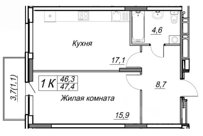 2-к кв. Пермский край, Пермь ул. Татьяны Барамзиной, 32В (50.0 м) - Фото 0