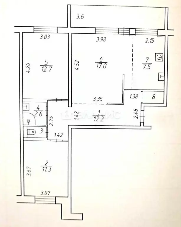 3-к кв. Карелия, Петрозаводск ул. Островского, 38 (68.3 м) - Фото 2