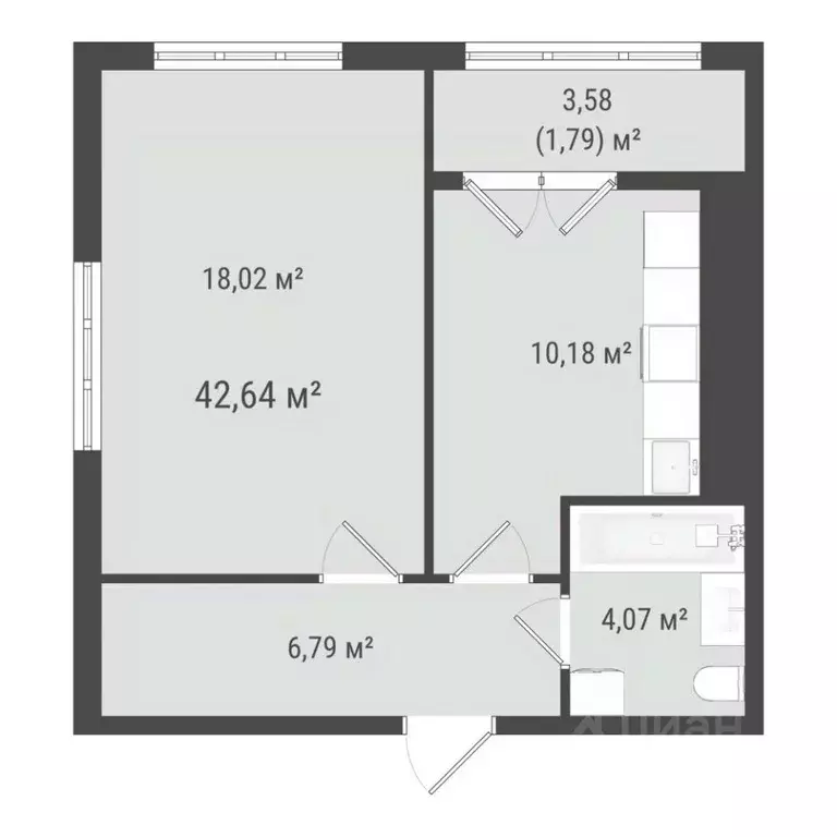 1-к кв. Сахалинская область, Южно-Сахалинск ул. Ленина (40.85 м) - Фото 0