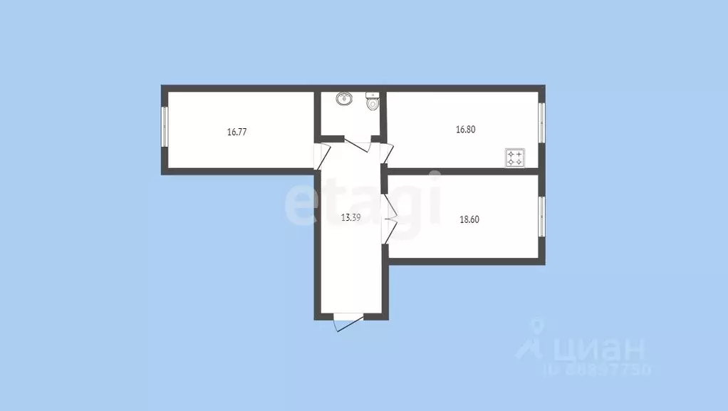 2-к кв. Карачаево-Черкесия, Черкесск Кузнечный пер., 2Б (69.0 м) - Фото 1