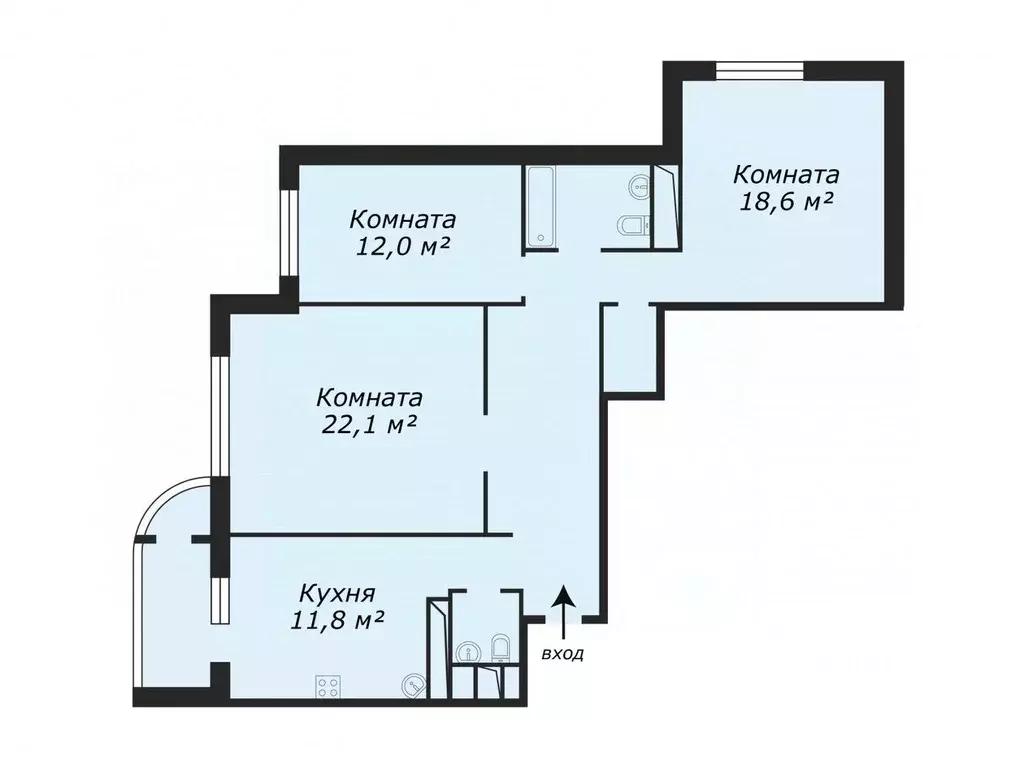 3-к кв. Московская область, Химки Совхозная ул., 29 (87.3 м) - Фото 1