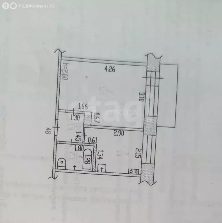 1-комнатная квартира: Барнаул, улица Георгия Исакова, 218 (25 м) - Фото 1