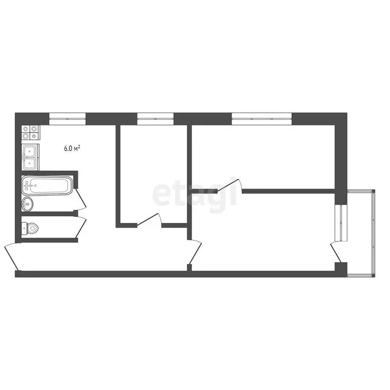 3-комнатная квартира: Выкса, микрорайон Гоголя, 50 (55 м) - Фото 0