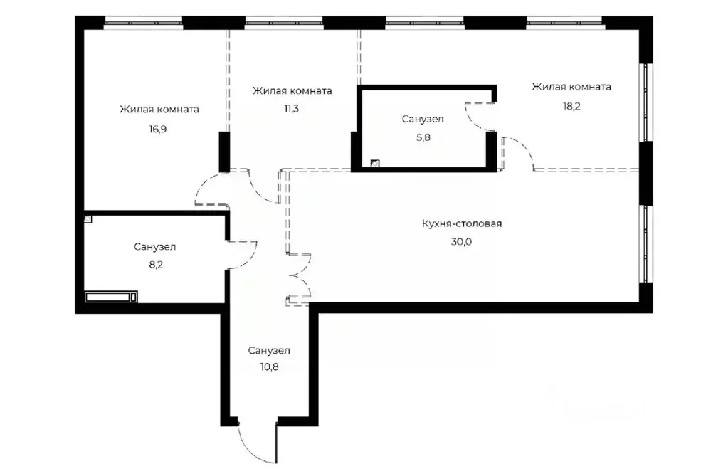 2-к кв. Пензенская область, Пенза Велларт Сити жилой комплекс (101.2 ... - Фото 1