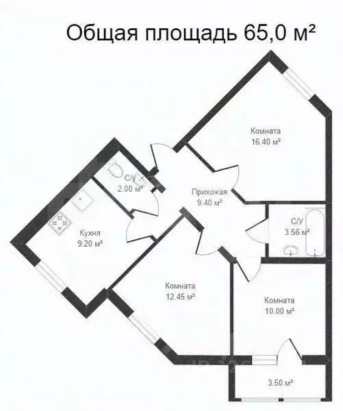 3-к кв. Костромская область, Кострома Костромская ул., 102 (97.3 м) - Фото 2