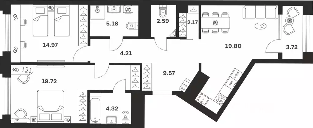 2-к кв. Тульская область, Тула ул. Болотникова, 4 (86.25 м) - Фото 1