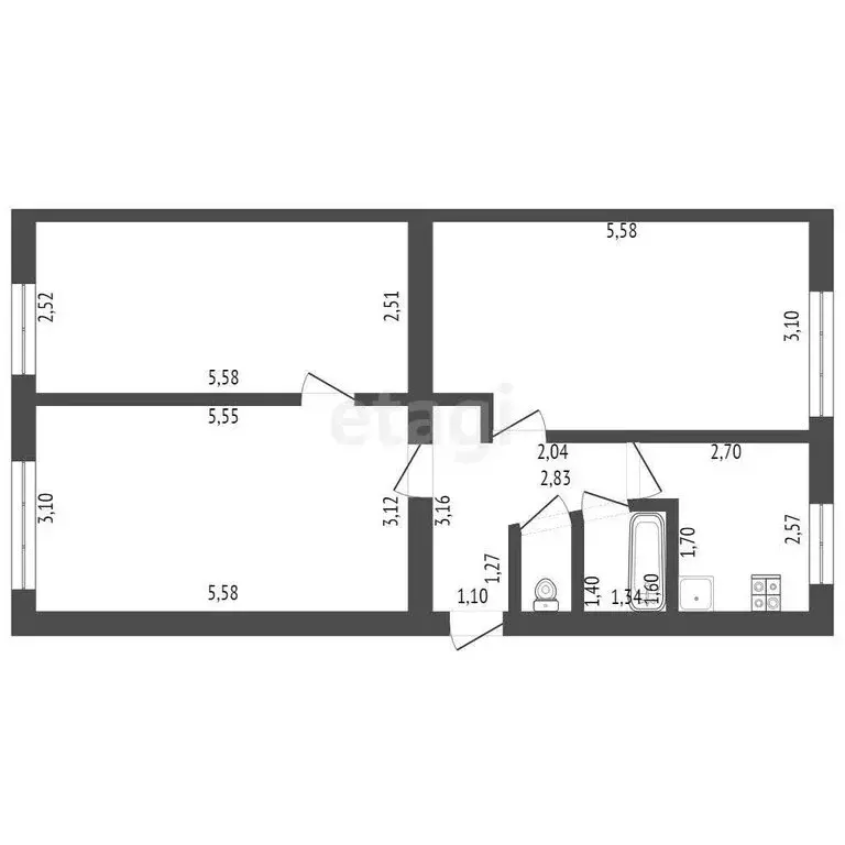3-комнатная квартира: Стерлитамак, улица Артёма, 17 (62.7 м) - Фото 0
