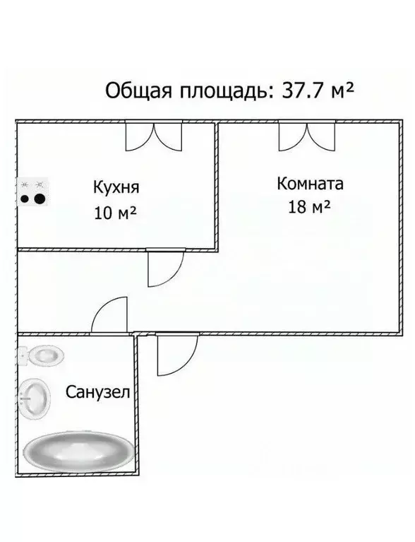 1-к кв. Саратовская область, Саратов Гвардейская ул., 5Б (37.7 м) - Фото 2