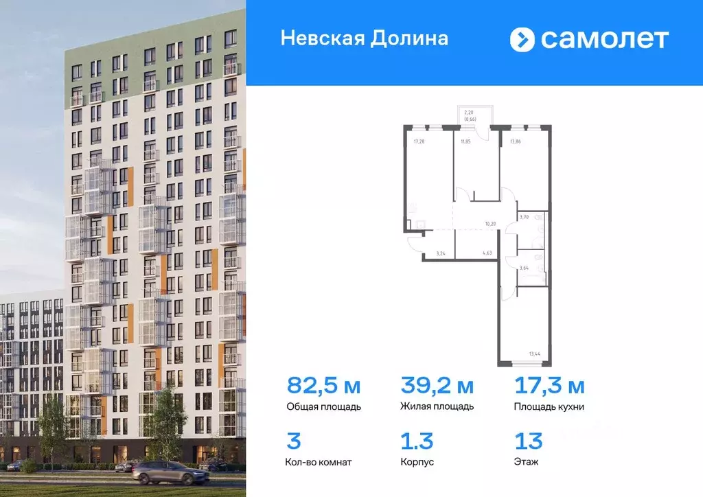 3-к кв. Ленинградская область, Всеволожский район, Свердловское ... - Фото 0