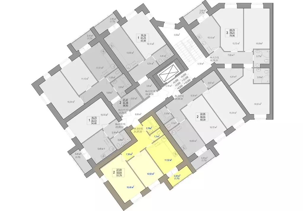 2-к кв. Костромская область, Кострома Профсоюзная ул., 19А (58.93 м) - Фото 1