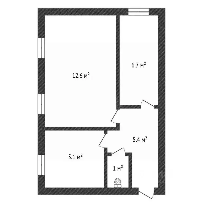 2-к кв. Нижегородская область, Нижний Новгород Широтная ул., 7 (30.8 ... - Фото 2