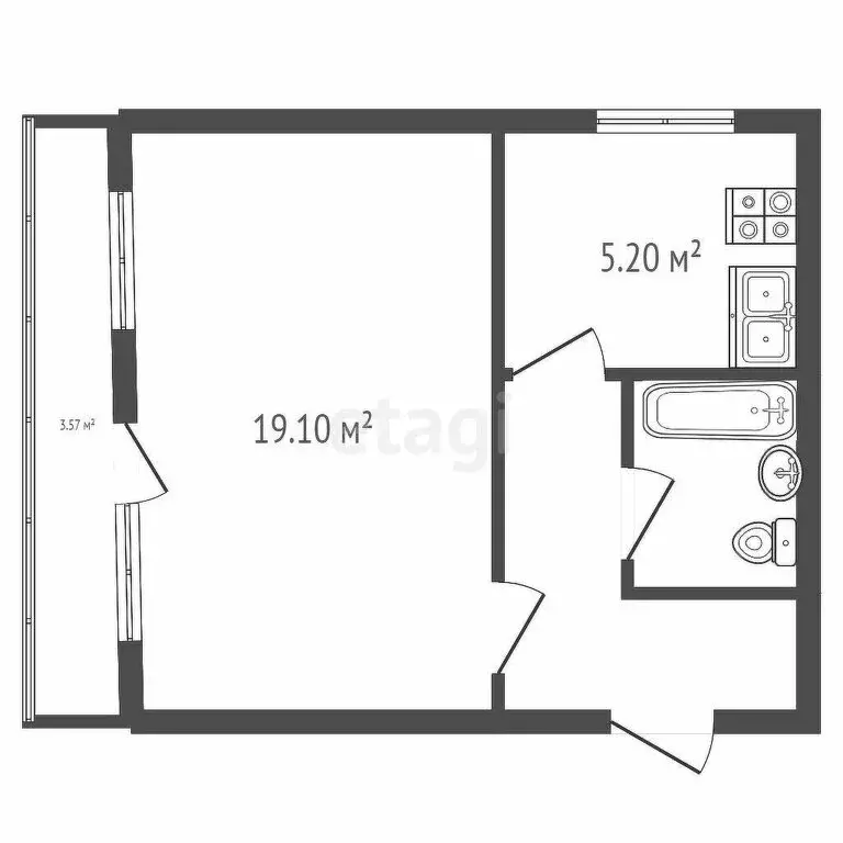 1-комнатная квартира: Озерск, улица Герцена, 22 (33 м) - Фото 0
