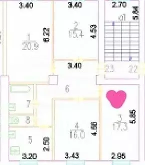 Комната Москва Орехово-Зуевский проезд, 22 (17.5 м) - Фото 1