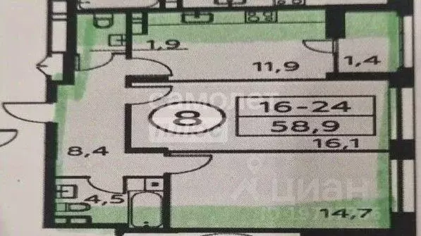 2-к кв. Москва бул. Скандинавский, 7 (57.5 м) - Фото 2