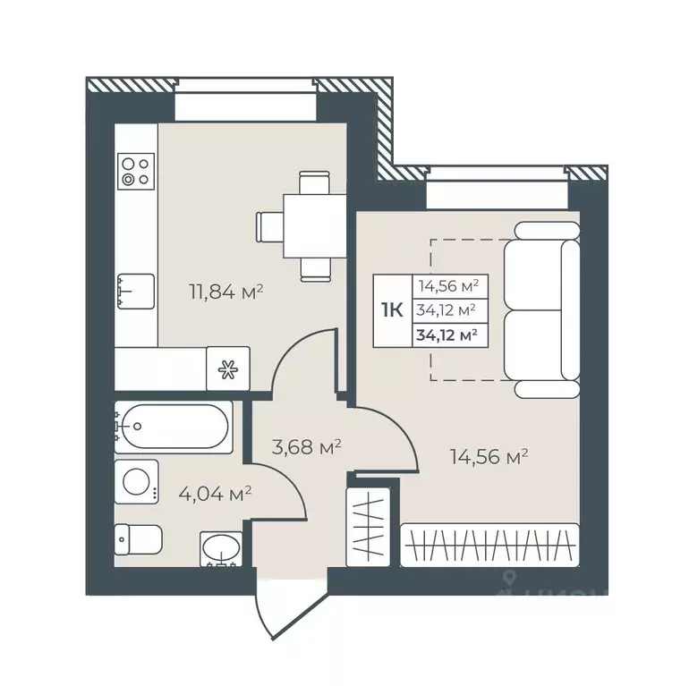 1-к кв. Воронежская область, Павловск ул. Свободы, 29 (34.12 м) - Фото 0