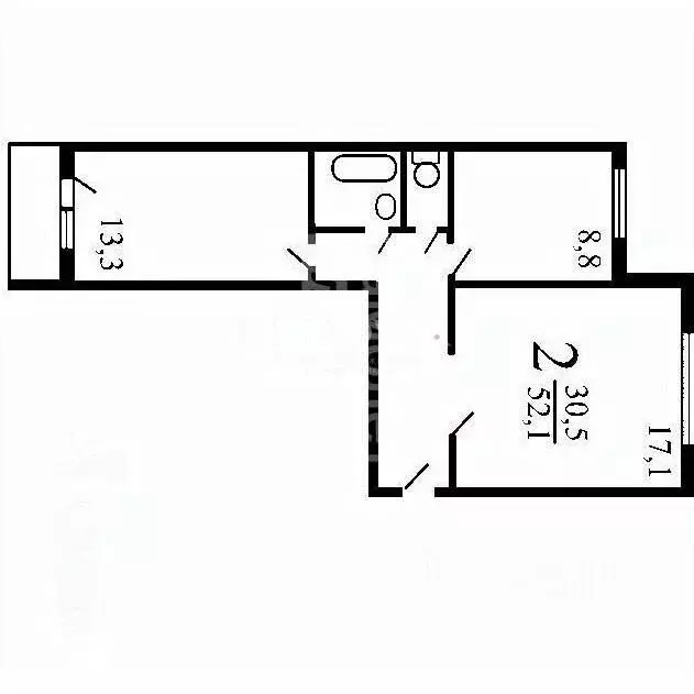 2-к кв. Москва Бирюлевская ул., 55К1 (52.1 м) - Фото 2