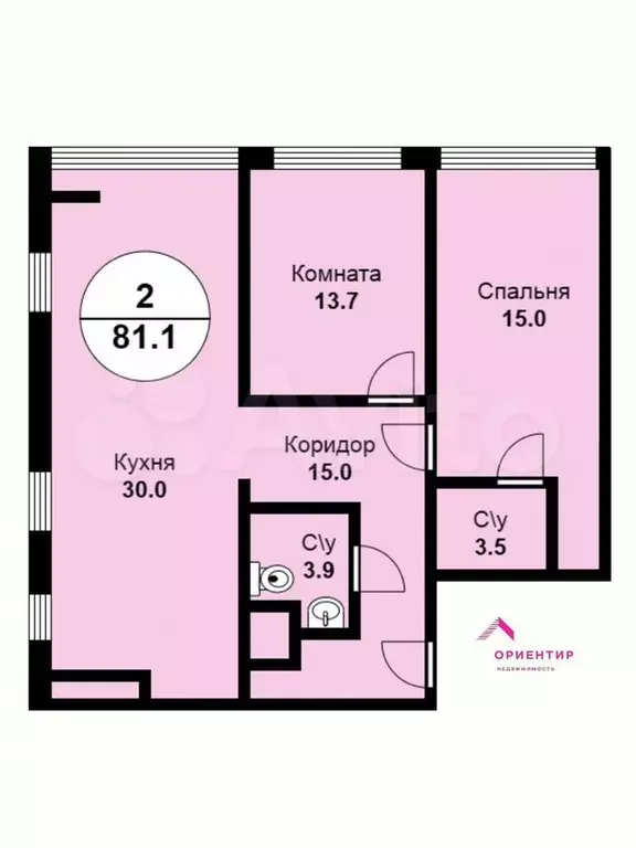 2-к. квартира, 81,1 м, 27/31 эт. - Фото 0