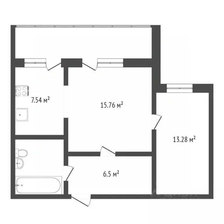 2-к кв. Тюменская область, Тюмень Широтная ул., 119 (49.1 м) - Фото 1