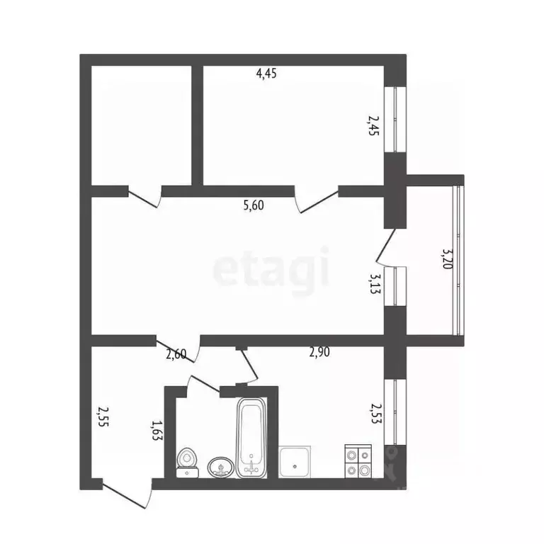 2-к кв. Ульяновская область, Ульяновск Октябрьская ул., 19 (44.9 м) - Фото 2