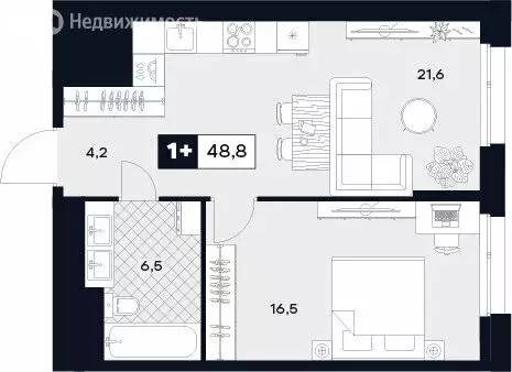 1-комнатная квартира: Москва, Лодочная улица, 27к2 (48.8 м) - Фото 0