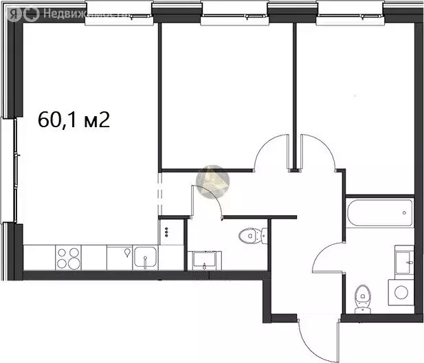 2-комнатная квартира: Санкт-Петербург, Галерный проезд, 1к2 (60.1 м) - Фото 1