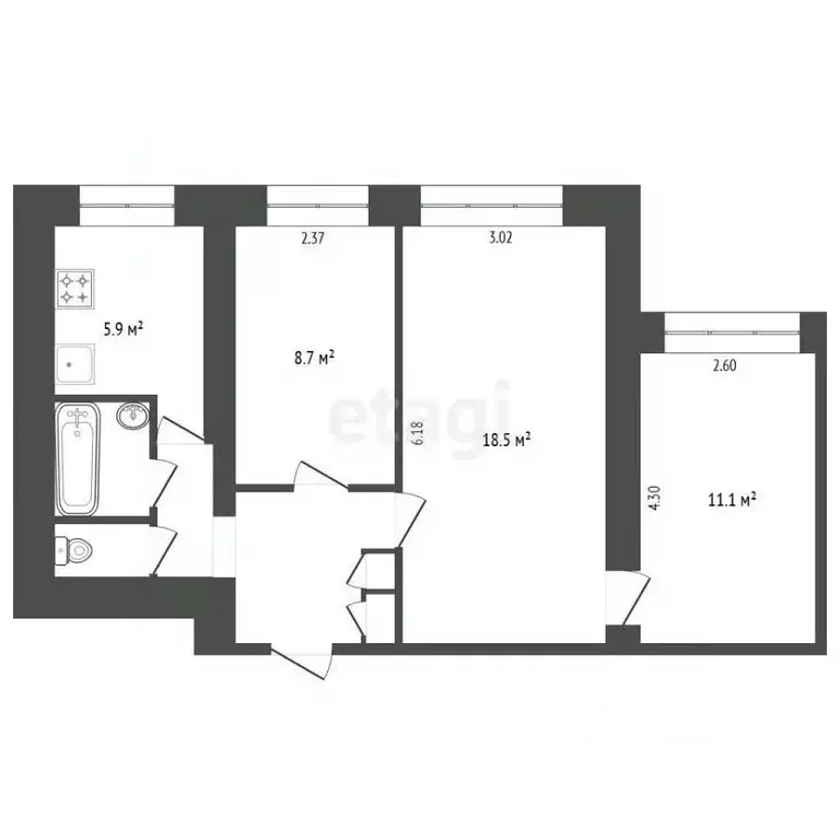 3-к кв. Ярославская область, Ярославль просп. Толбухина, 26 (54.5 м) - Фото 1