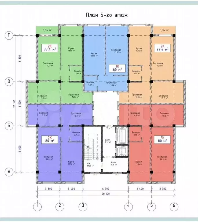 2-к. квартира, 80 м, 2/10 эт. - Фото 1